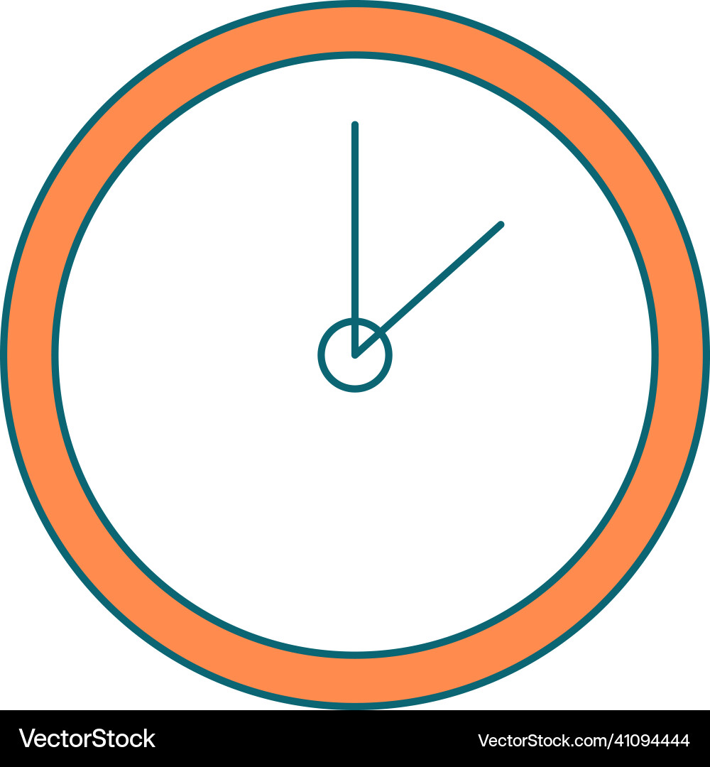 Wall clock flat color object Wall clock flat color object vector image