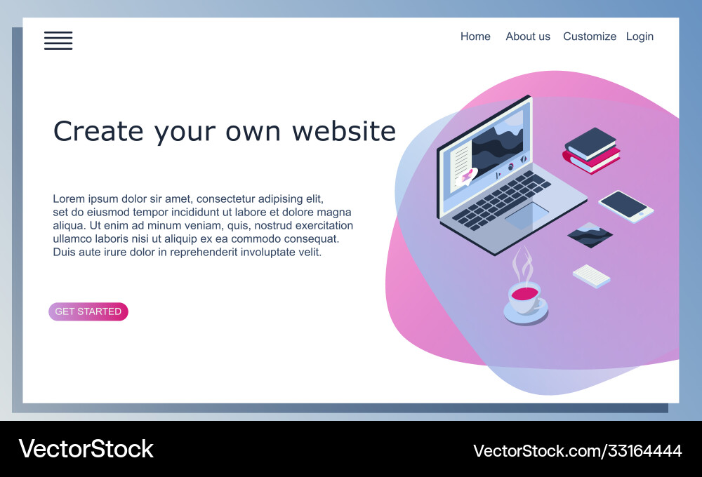 Webdesign Landing Page Template erstellen Sie Ihre eigenen Webdesign Landing Page Template erstellen Sie Ihre eigenen Vektorbild