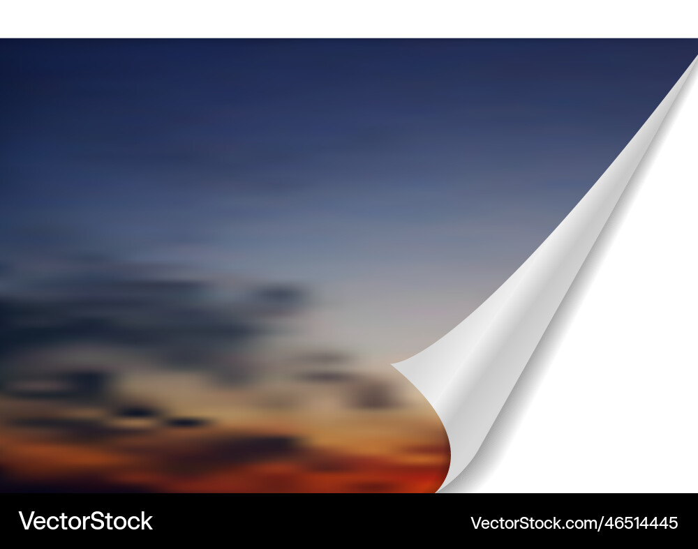 Abstract cloudscape with folded edge Vector Image