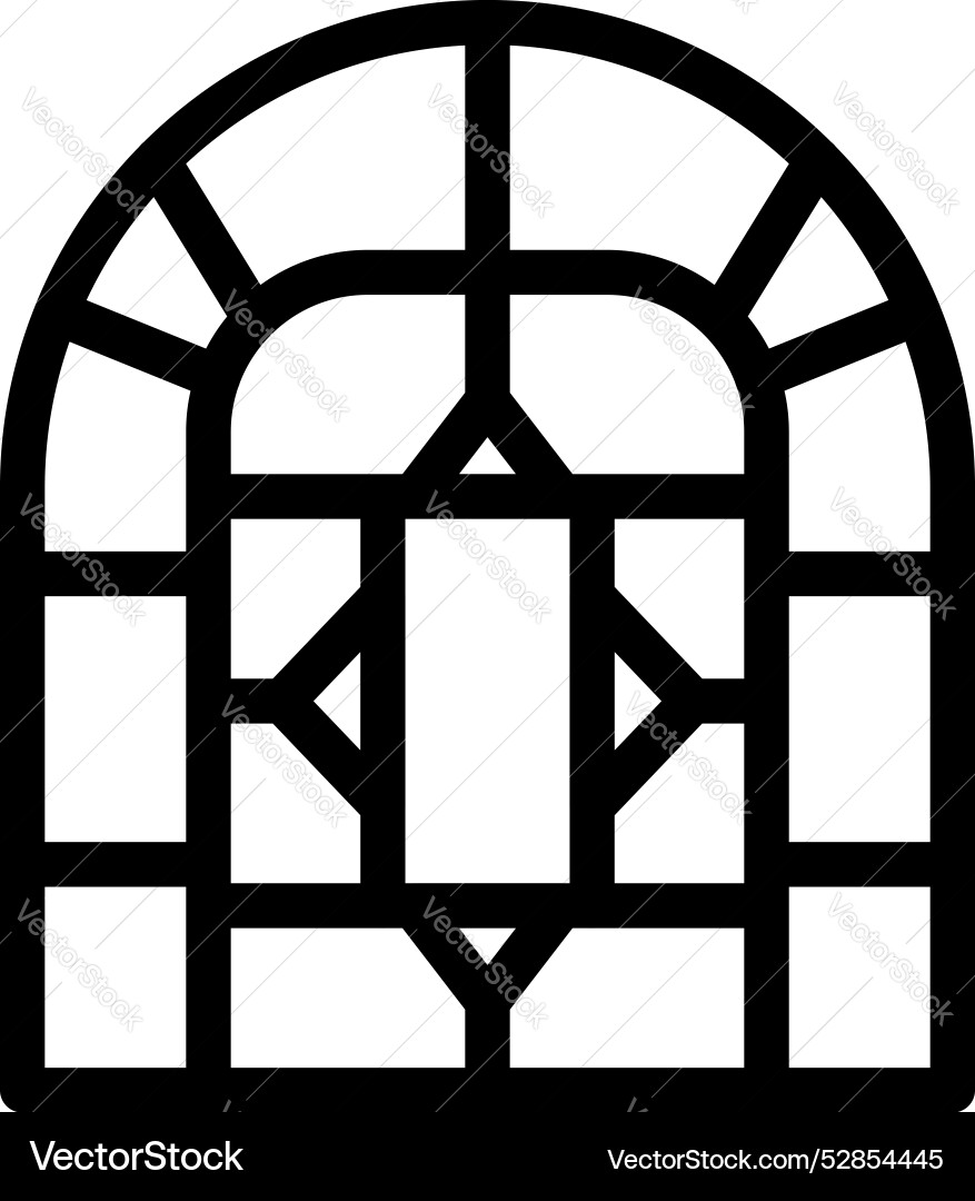 Arched window with geometric pattern showing Arched window with geometric pattern showing vector image