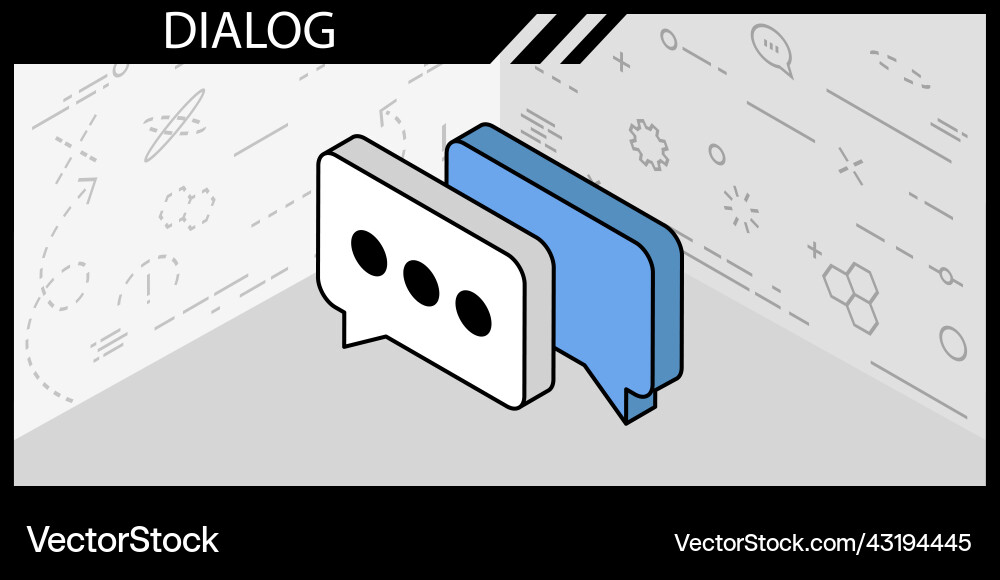 Dialog isometric design icon web 3d colorful Dialog isometric design icon web 3d colorful vector image