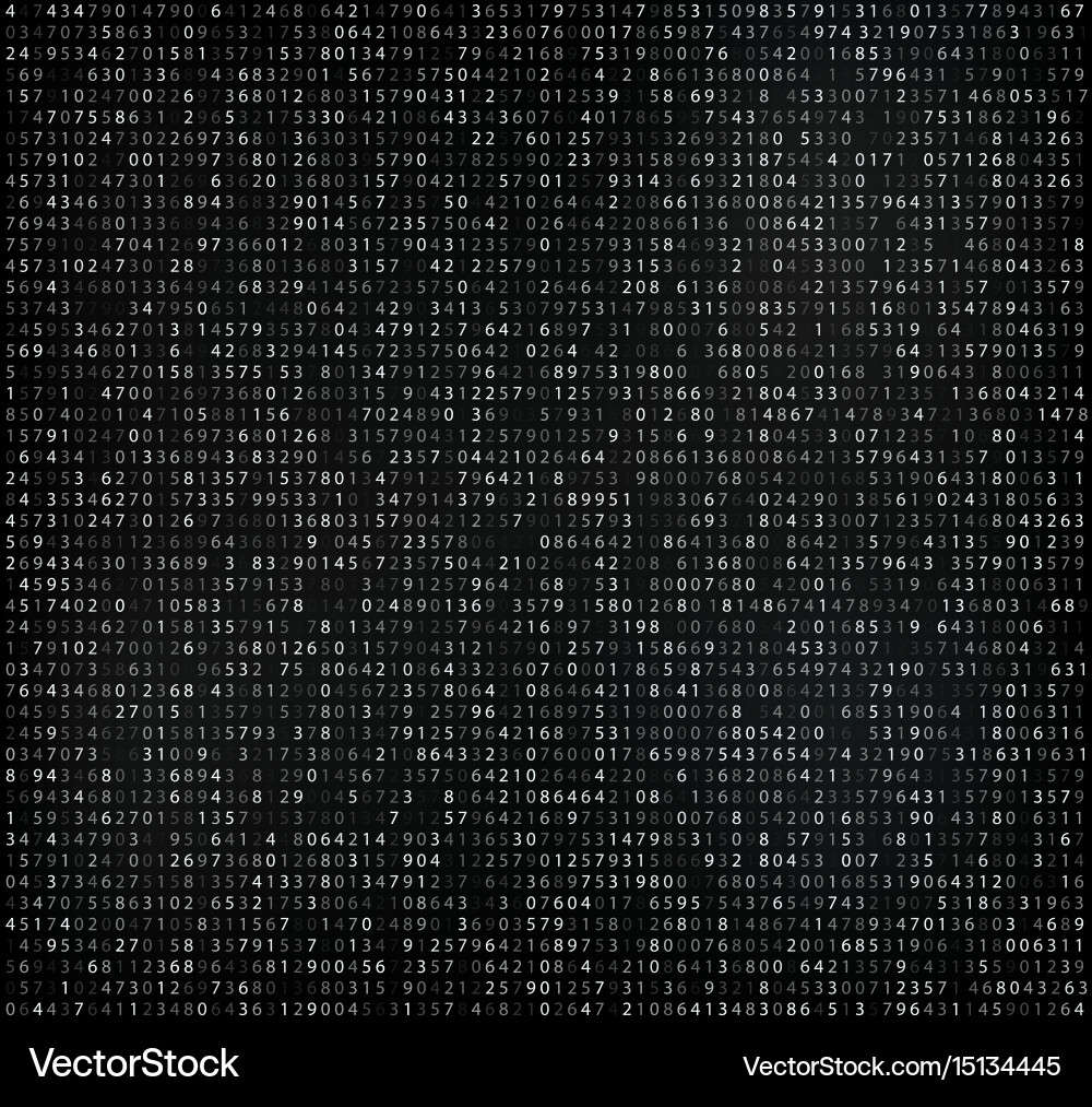 Digital Matrix with Falling Numbers vector image