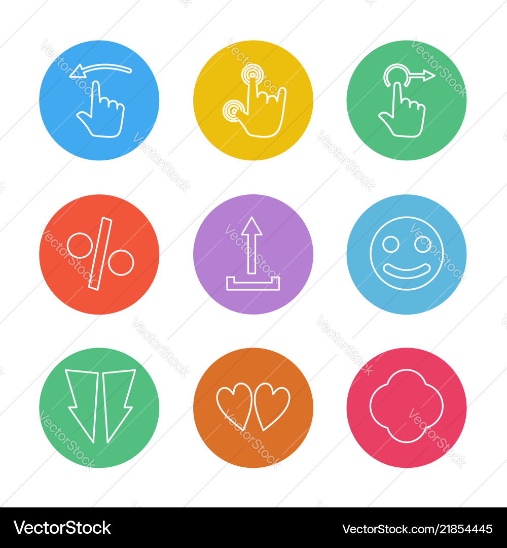Emoji upload percentage hands pointer arrows vector image