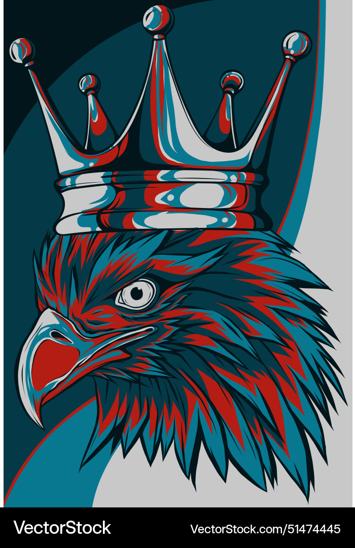 Falcon eagle head king Royalty Free Vector Image