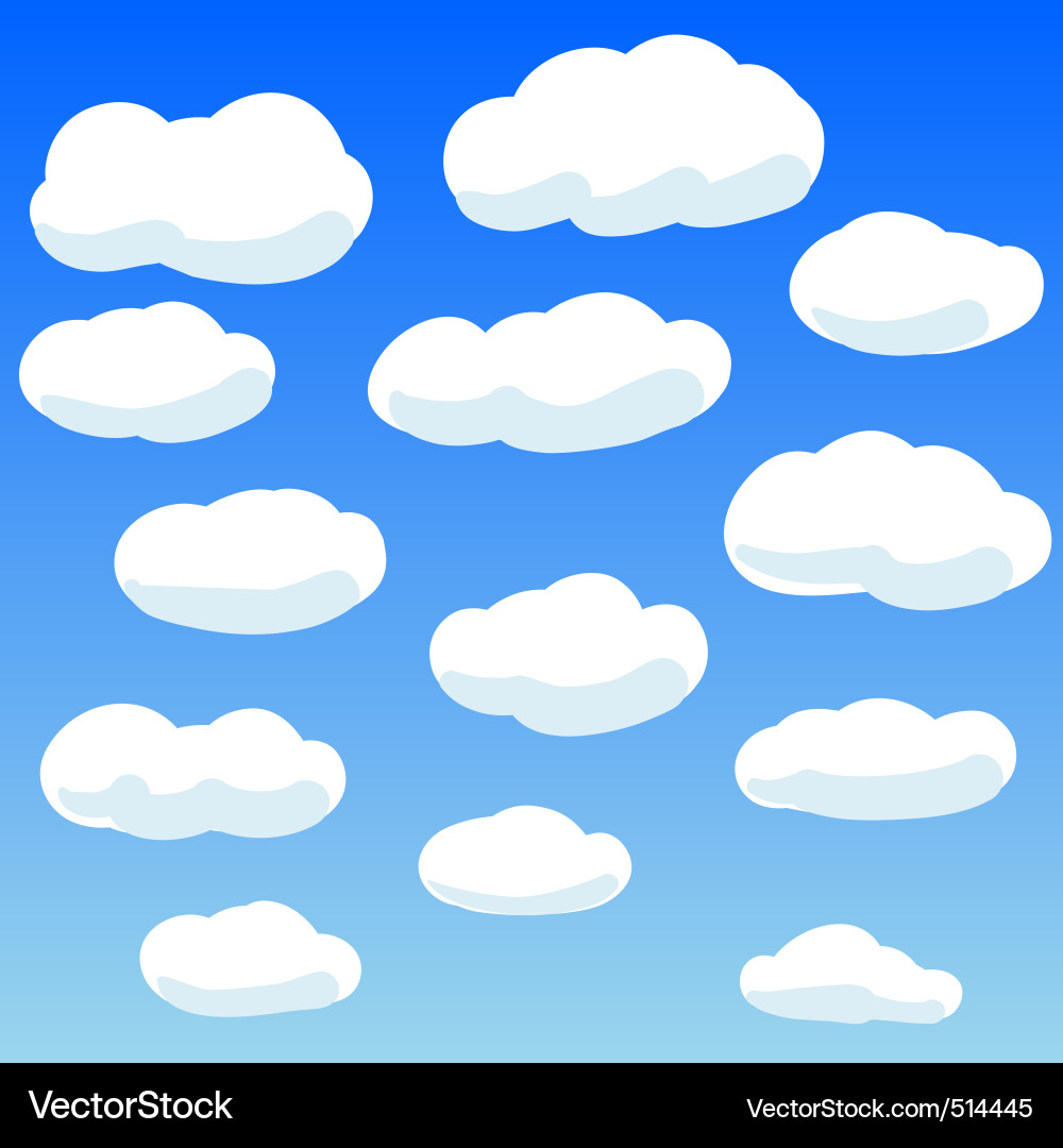 Fluffy Clouds Vector Image