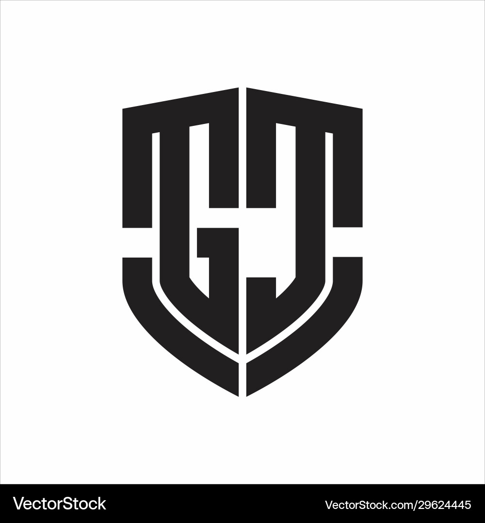 Gc logo monogram with emblem shield shape design Gc logo monogram with emblem shield shape design Vector Image