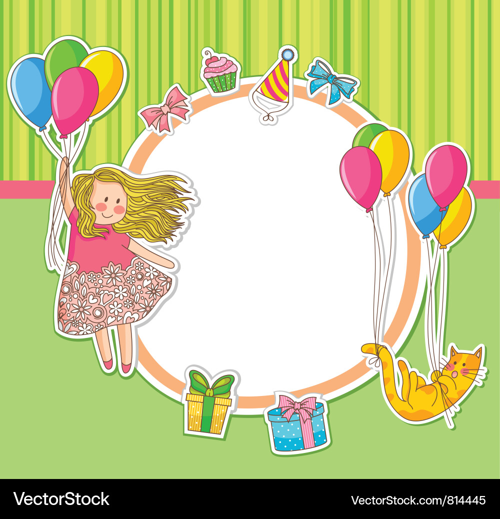 Geburtstag Doodle Frame Vektorbild