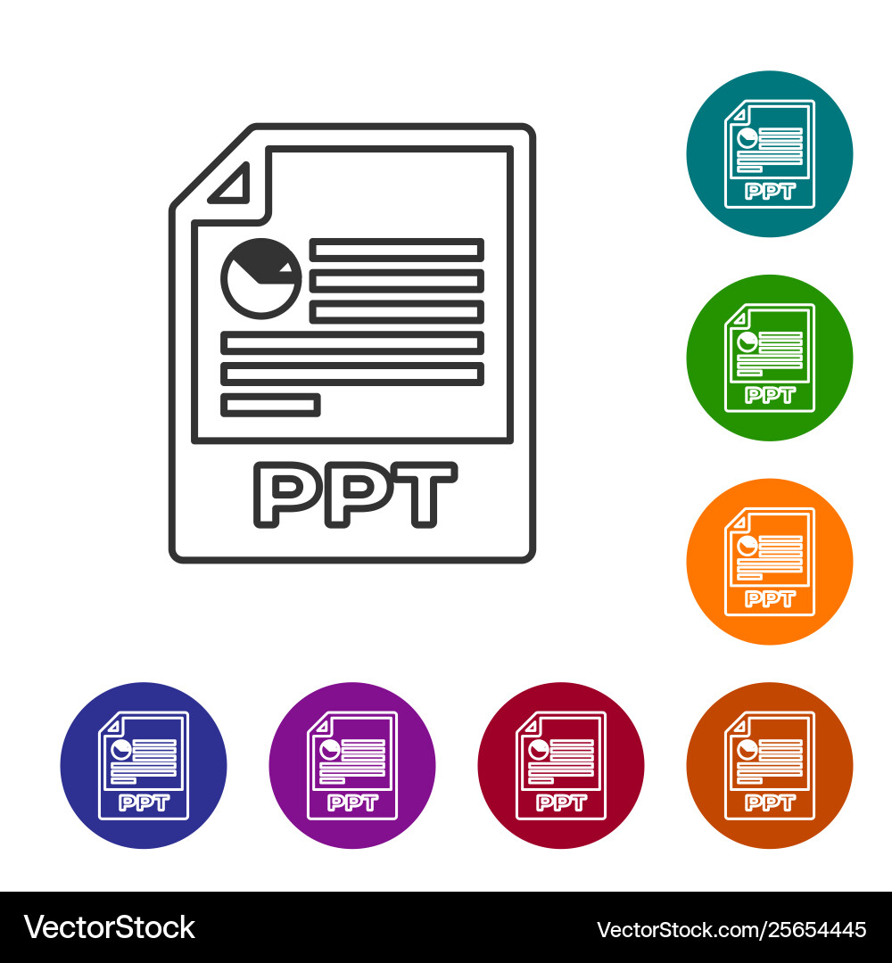 Grey ppt file document icon download button Grey ppt file document icon download button vector image