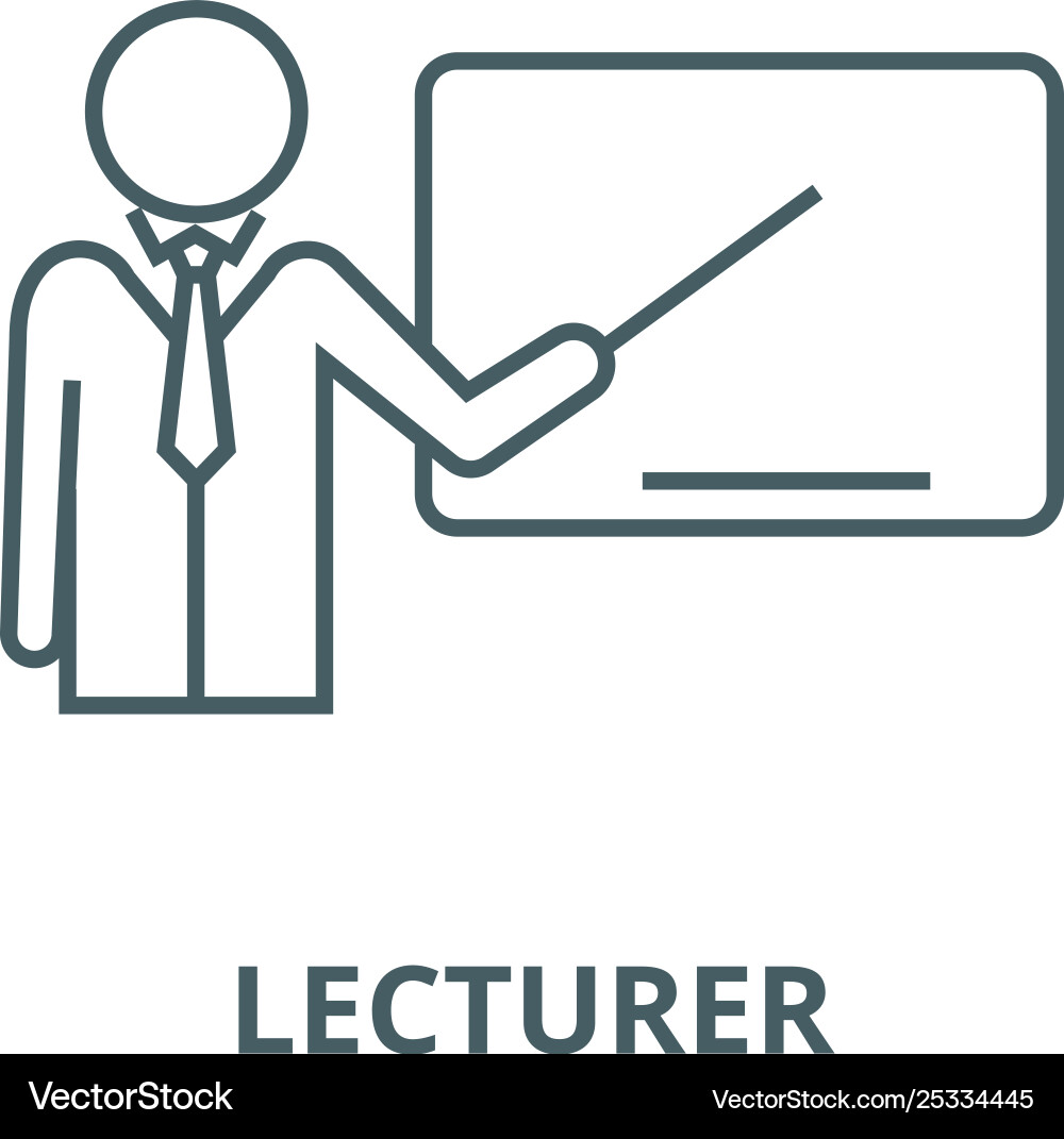 Lecturerpresentation with pointer line vector image
