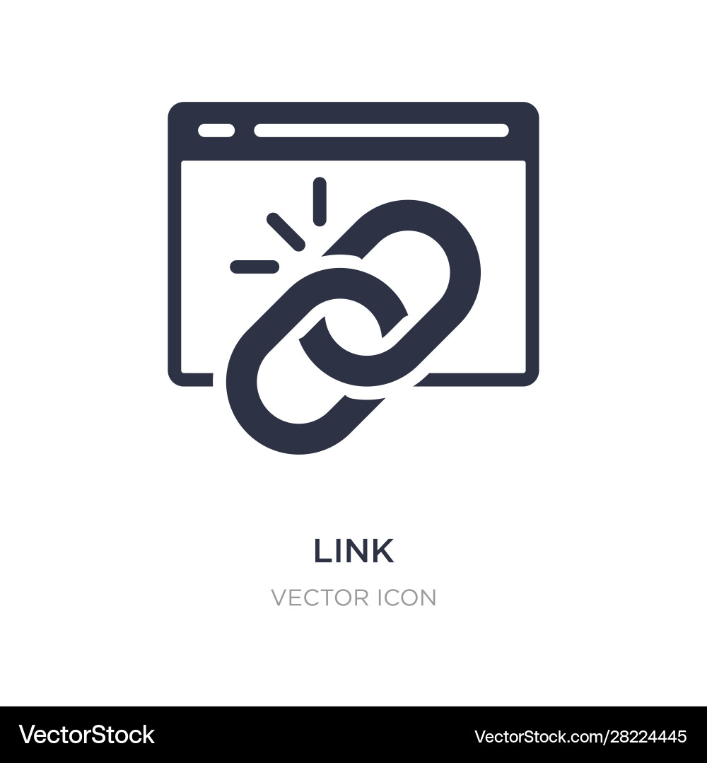 Link icon on white background simple element from Link icon on white background simple element from vector image