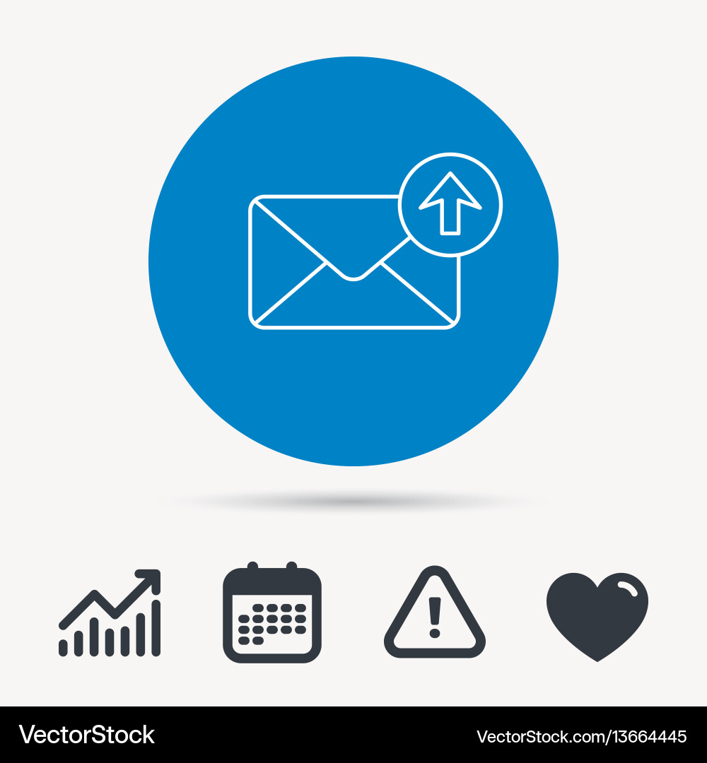 Mail outbox icon email message sign Mail outbox icon email message sign vector image