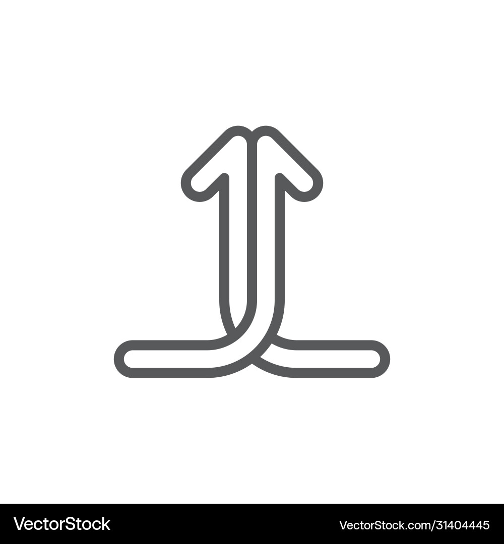 Merged Arrow Symbol - Unite & Merge vector image