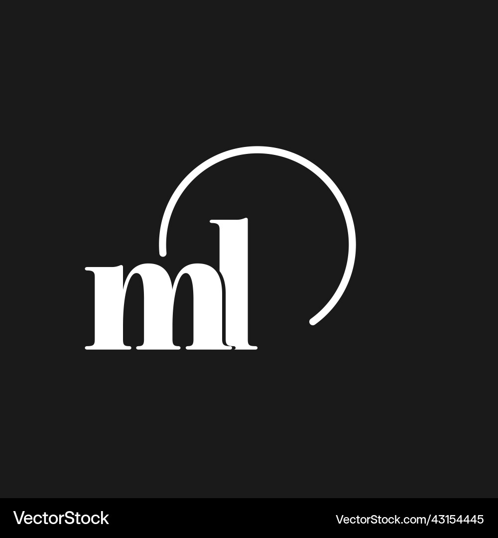 Ml logo initials monogram with circular lines Vector Image