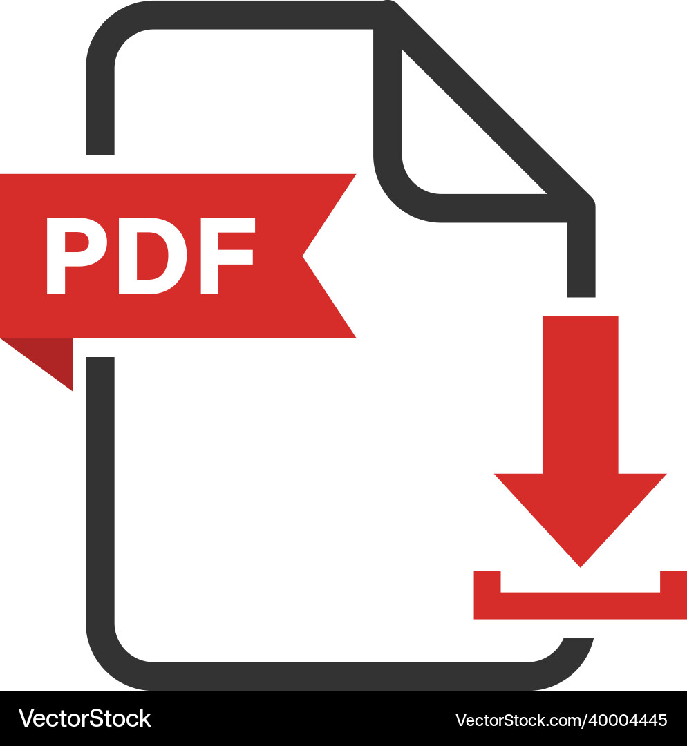 Pdf file icon download document button flat Pdf file icon download document button flat vector image