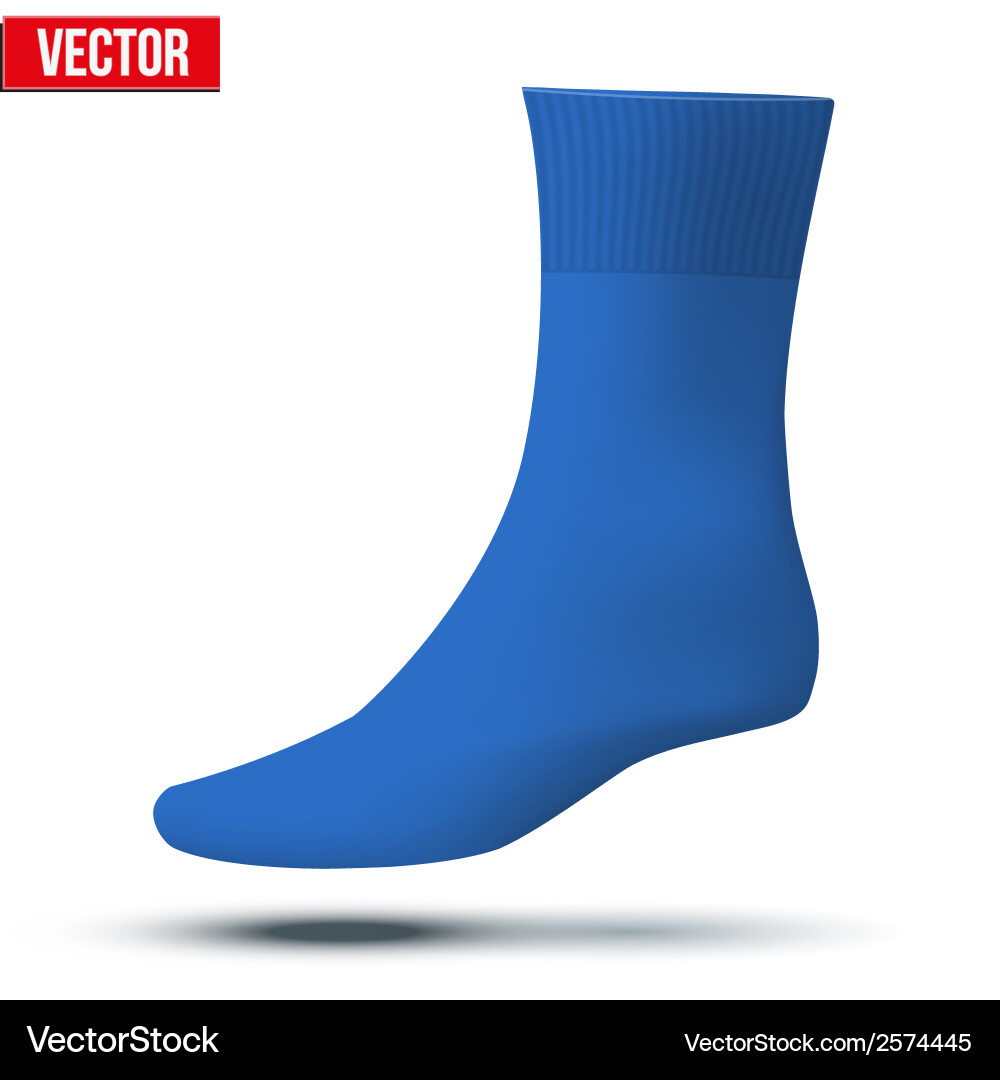 Realistic layout of blue sock a simple example vector image