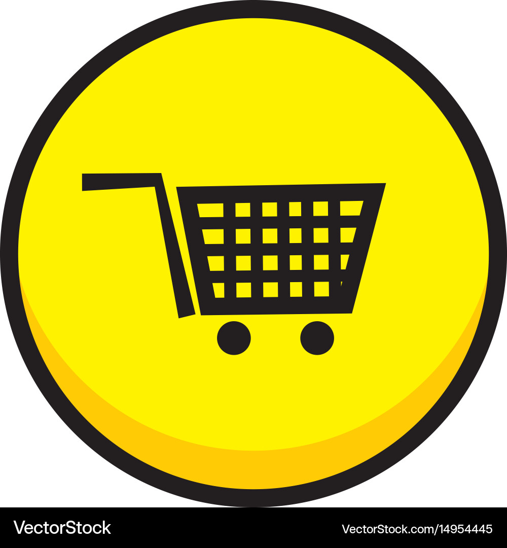 Shop cart video game asset menu icon button layer vector image