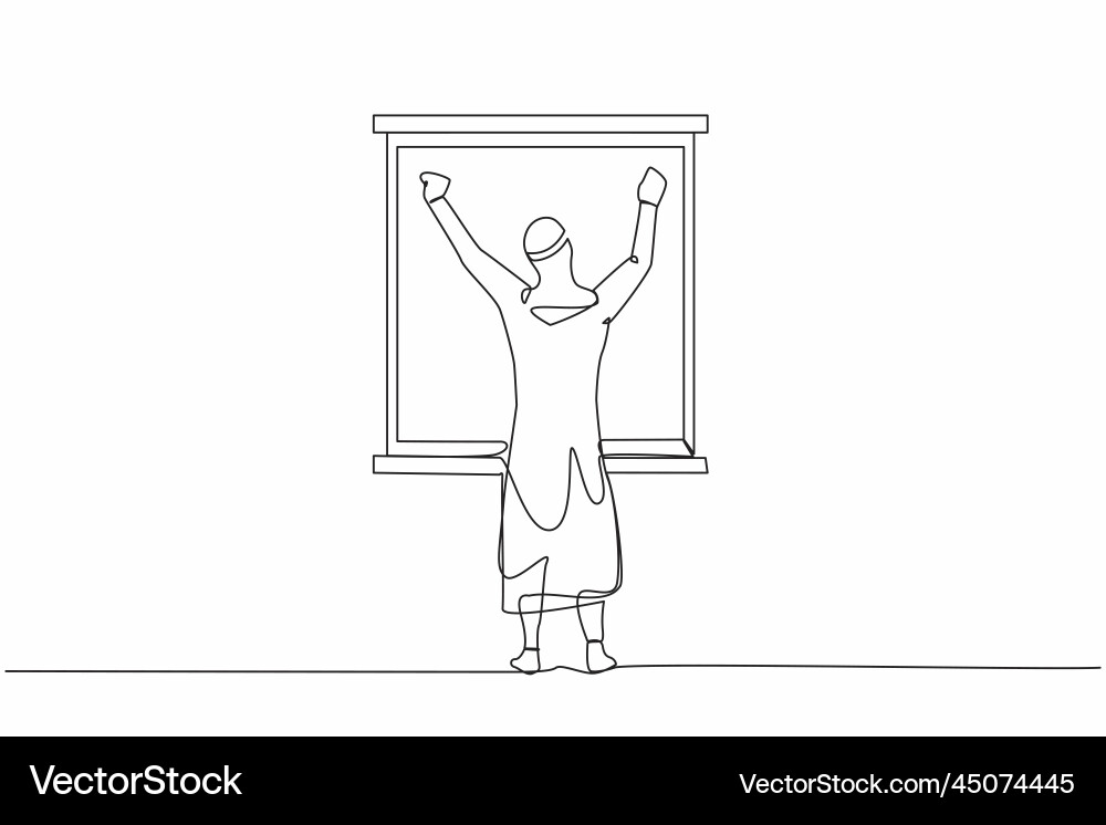 Single continuous line drawing back view relaxed Single continuous line drawing back view relaxed vector image