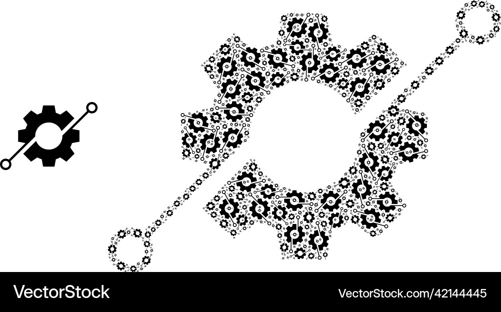 Smart gear recursive mosaic of items Vector Image