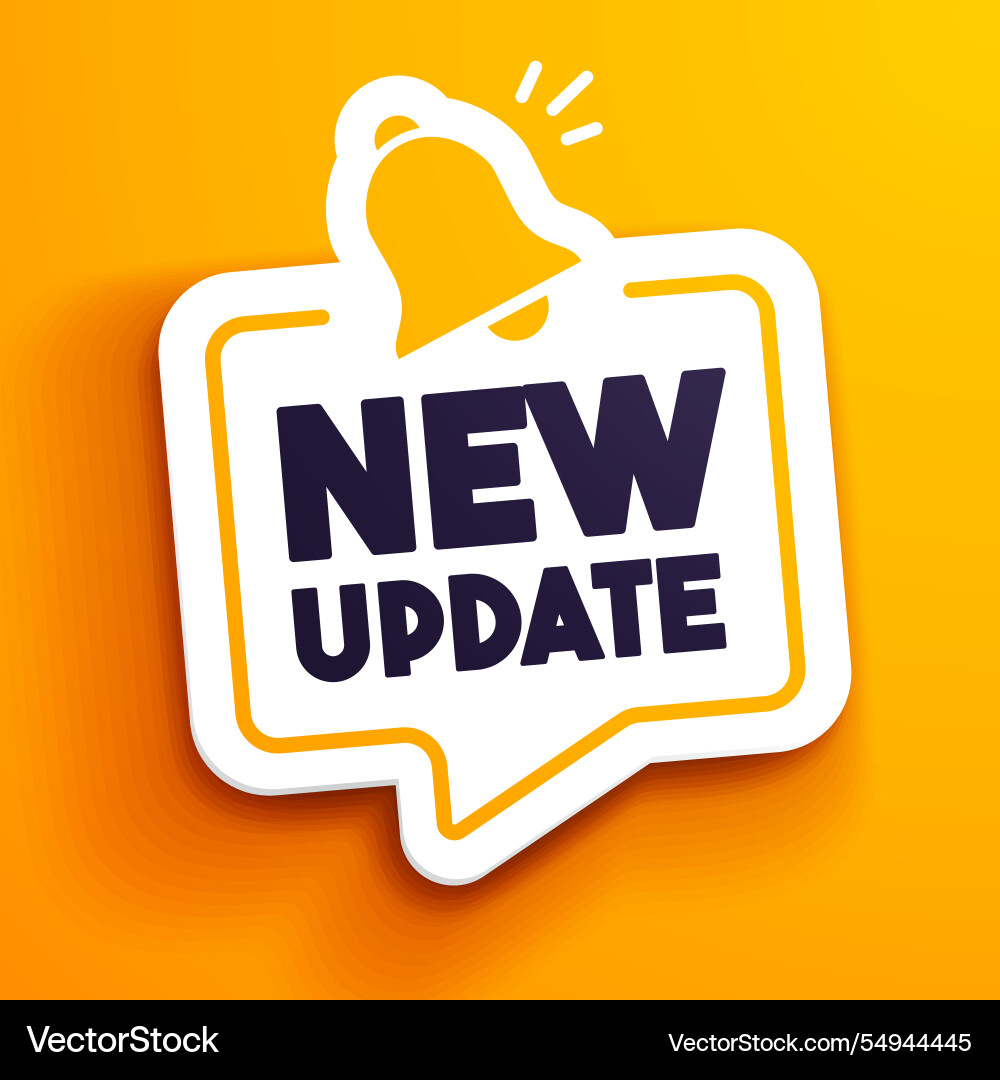 Speech bubble with bell icon and text new update Vector Image