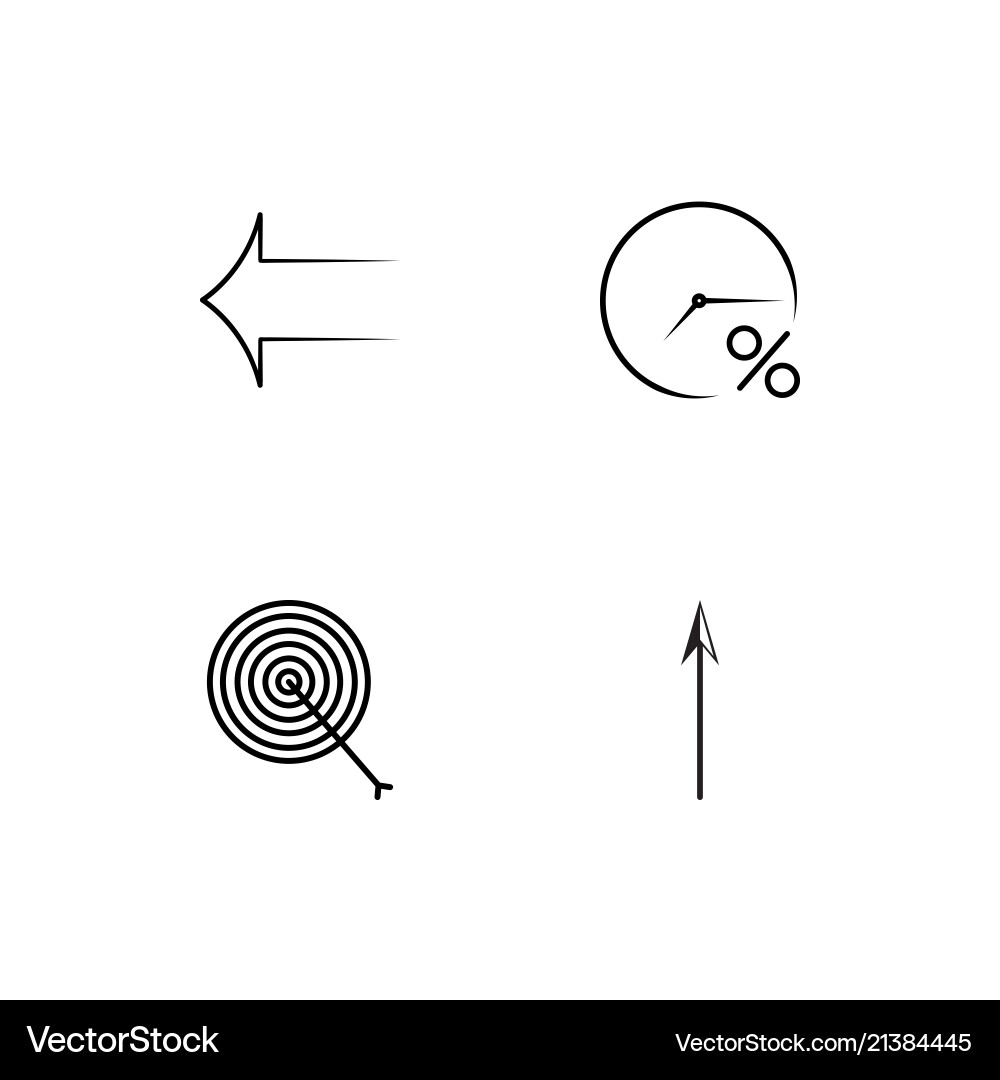 Time linear icons set simple outline Vector Image