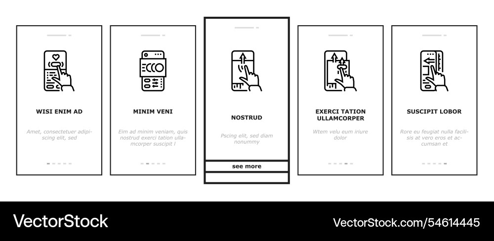 Ui ux digital develop code app onboarding icons Ui ux digital develop code app onboarding icons vector image