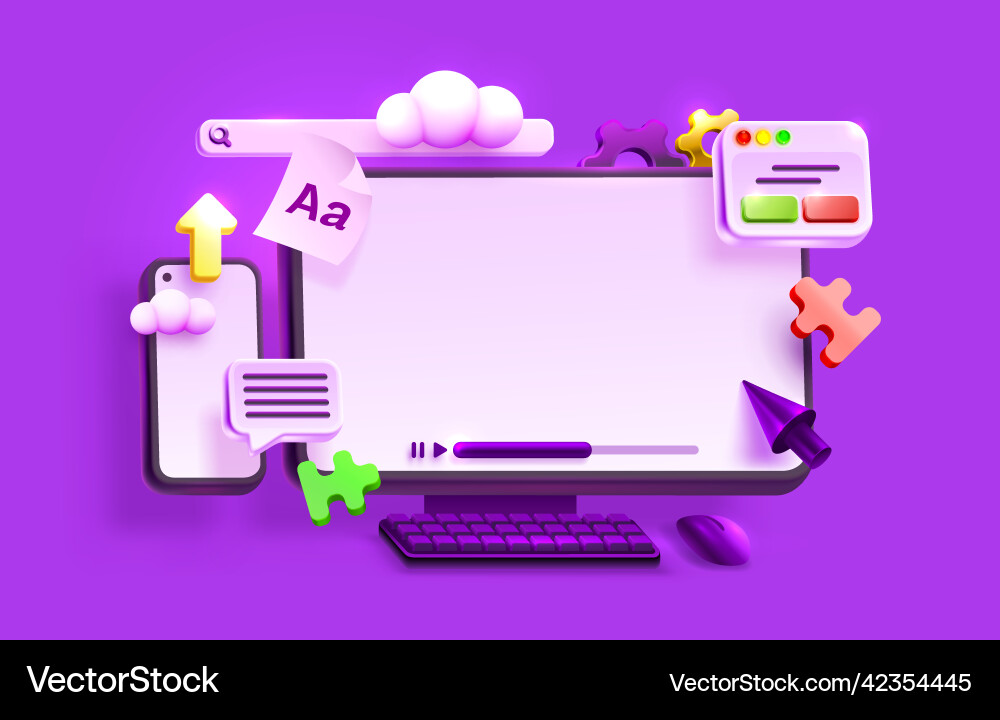 Webpage App-Software-Chat Internet-Seite Vektorbild