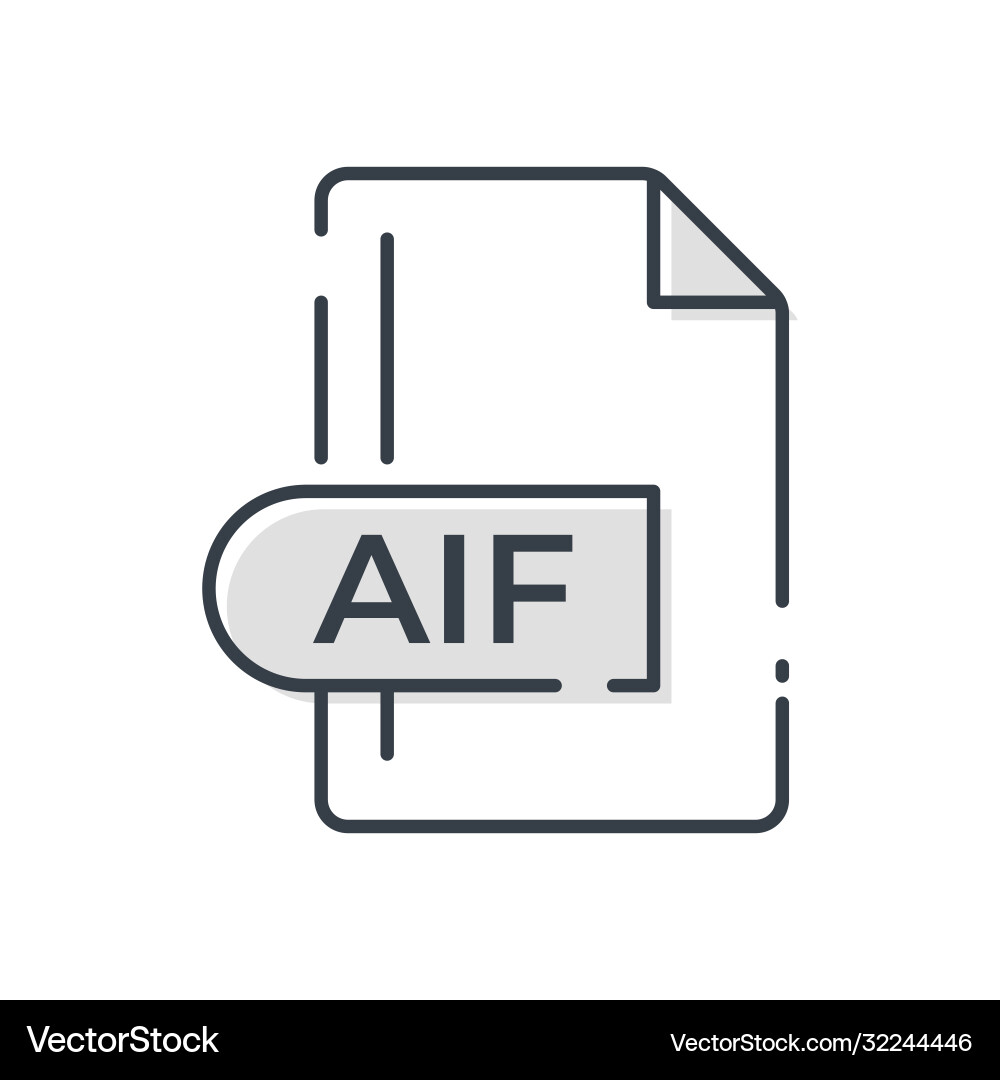 Aif file format icon extension line vector image