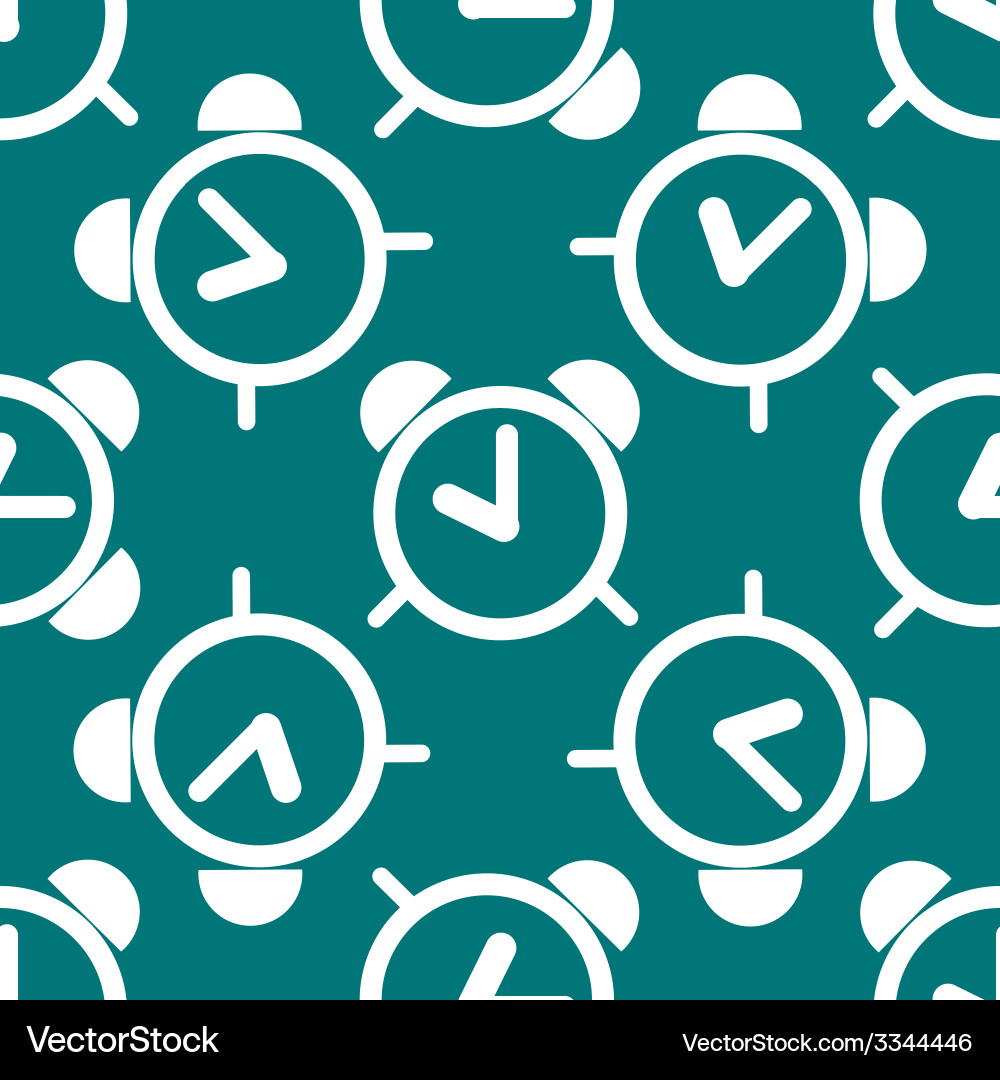 Alarm clock web icon flat design seamless pattern vector image