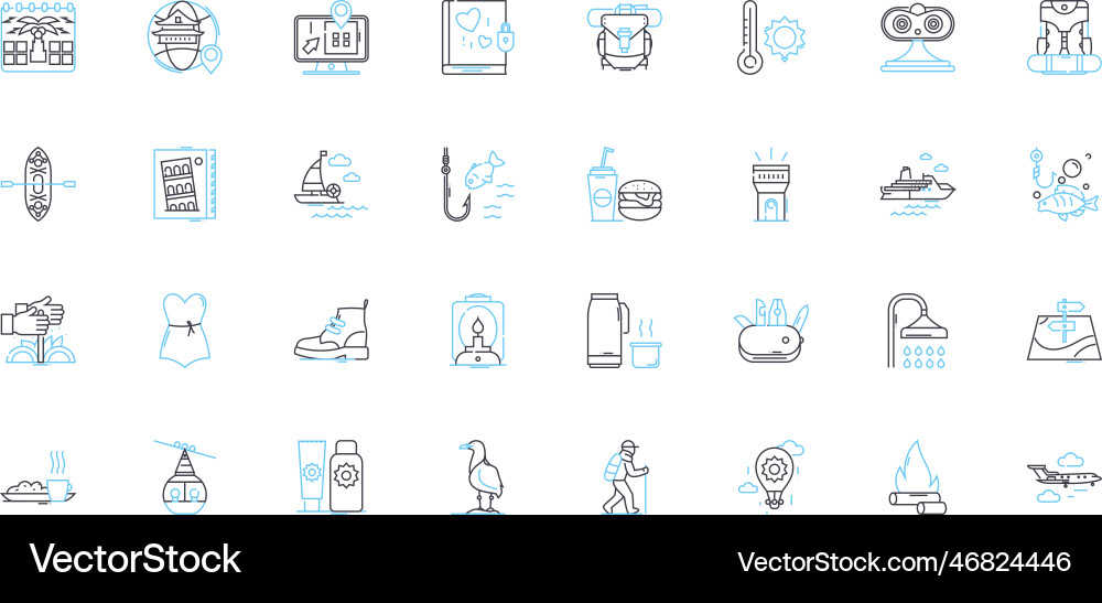 Autonomous vehicles linear icons set automation Autonomous vehicles linear icons set automation vector image