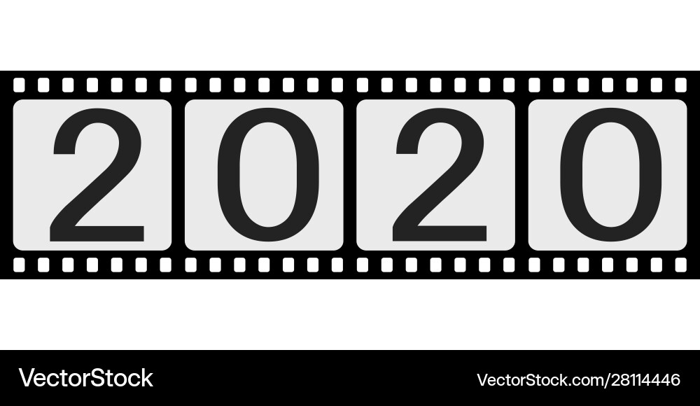 Banner 2020 Frohes neues Jahr Retro-Stil Fotofilm Banner 2020 Frohes neues Jahr Retro-Stil Fotofilm vektorbild