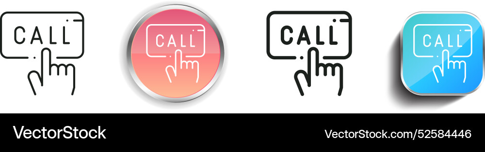 Call icon thin linear regular and button style Call icon thin linear regular and button style Vector Image