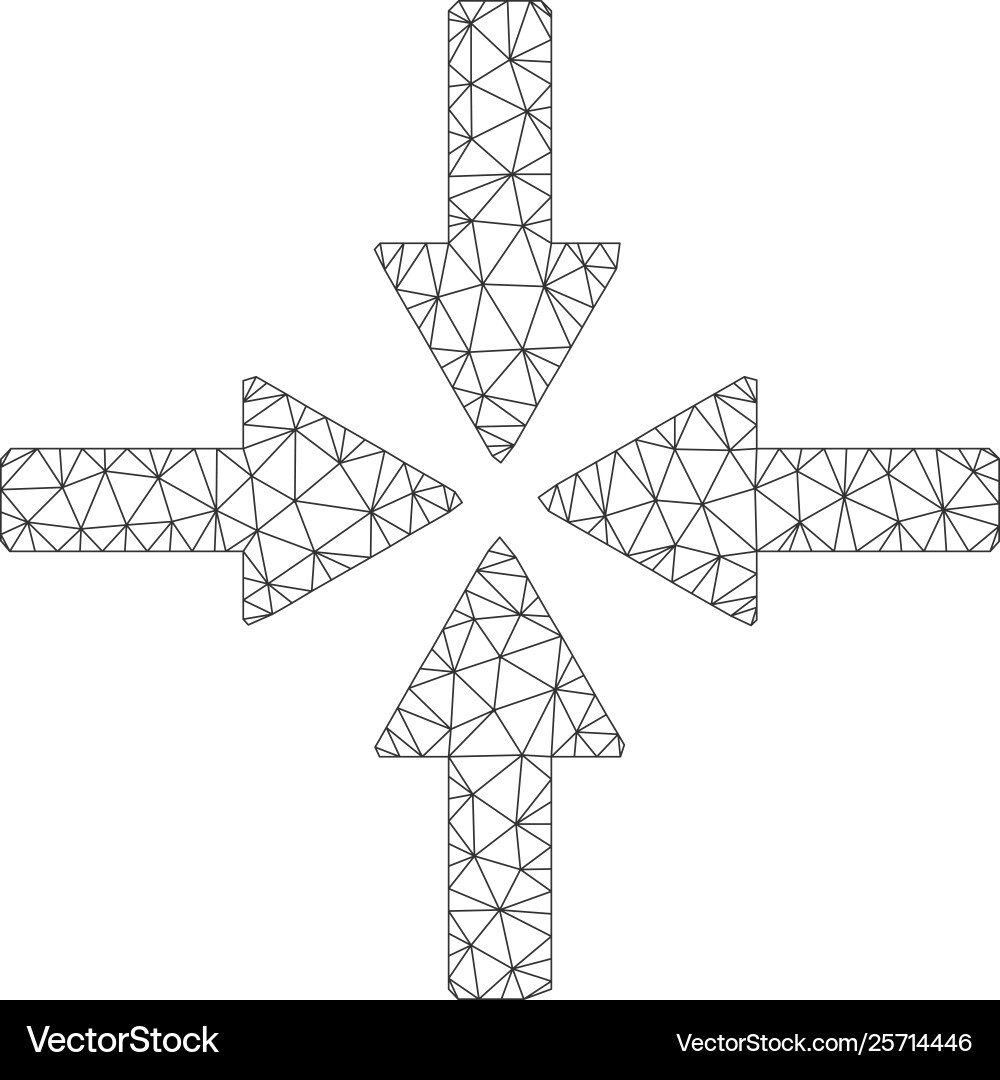 Collide arrows polygonal frame mesh Vector Image