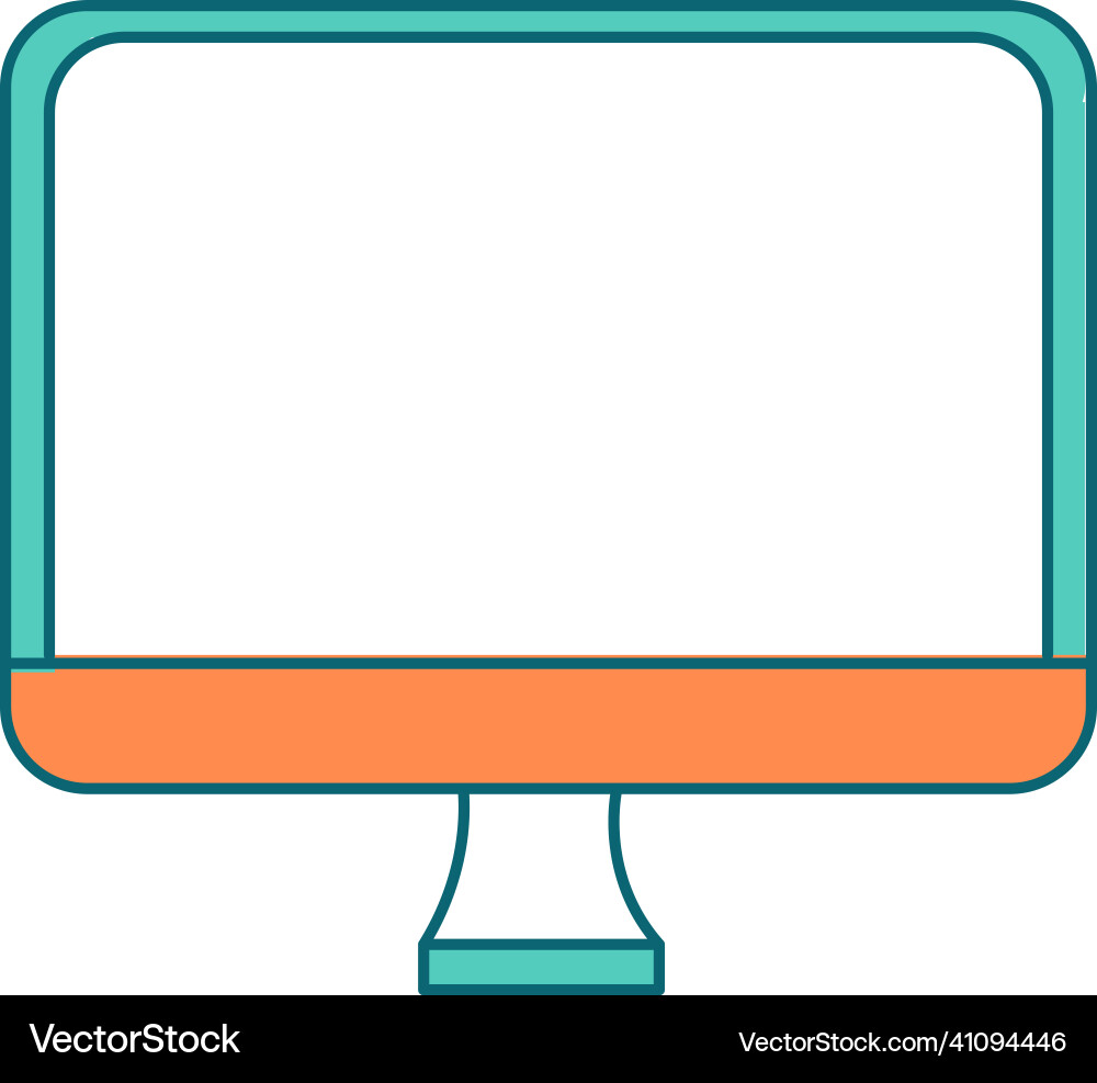 Computer monitor flat color object Computer monitor flat color object vector image