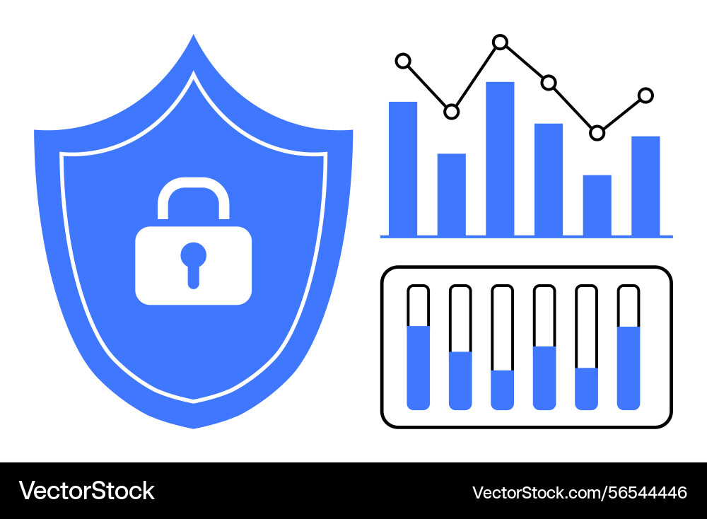 Data security and analytics representation Data security and analytics representation vector image