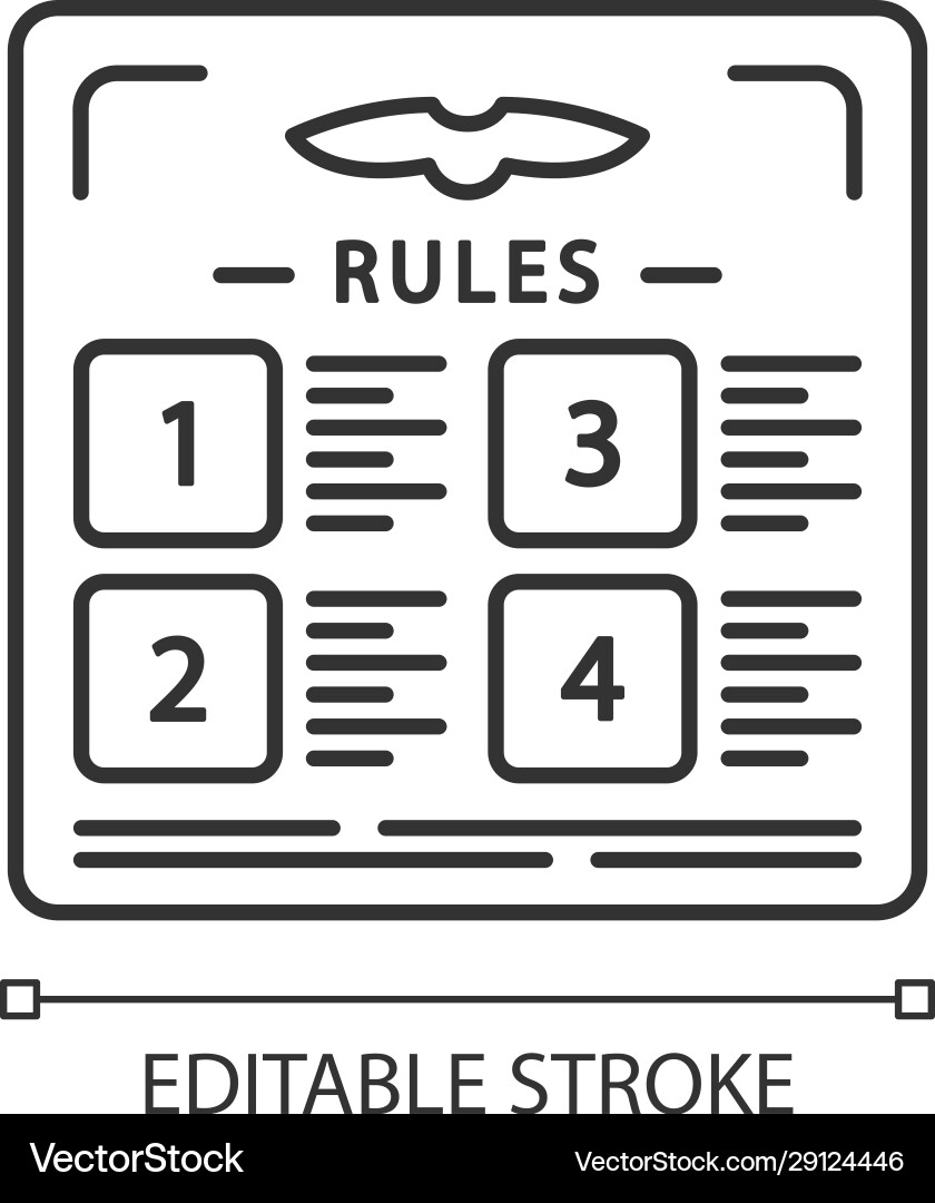 Flight rules linear icon Flight rules linear icon vector image