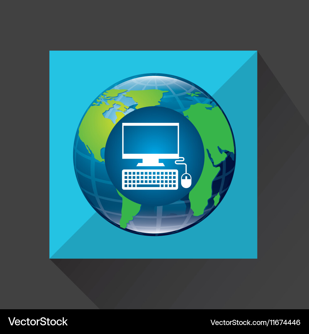 Globe world computer connection service Vector Image