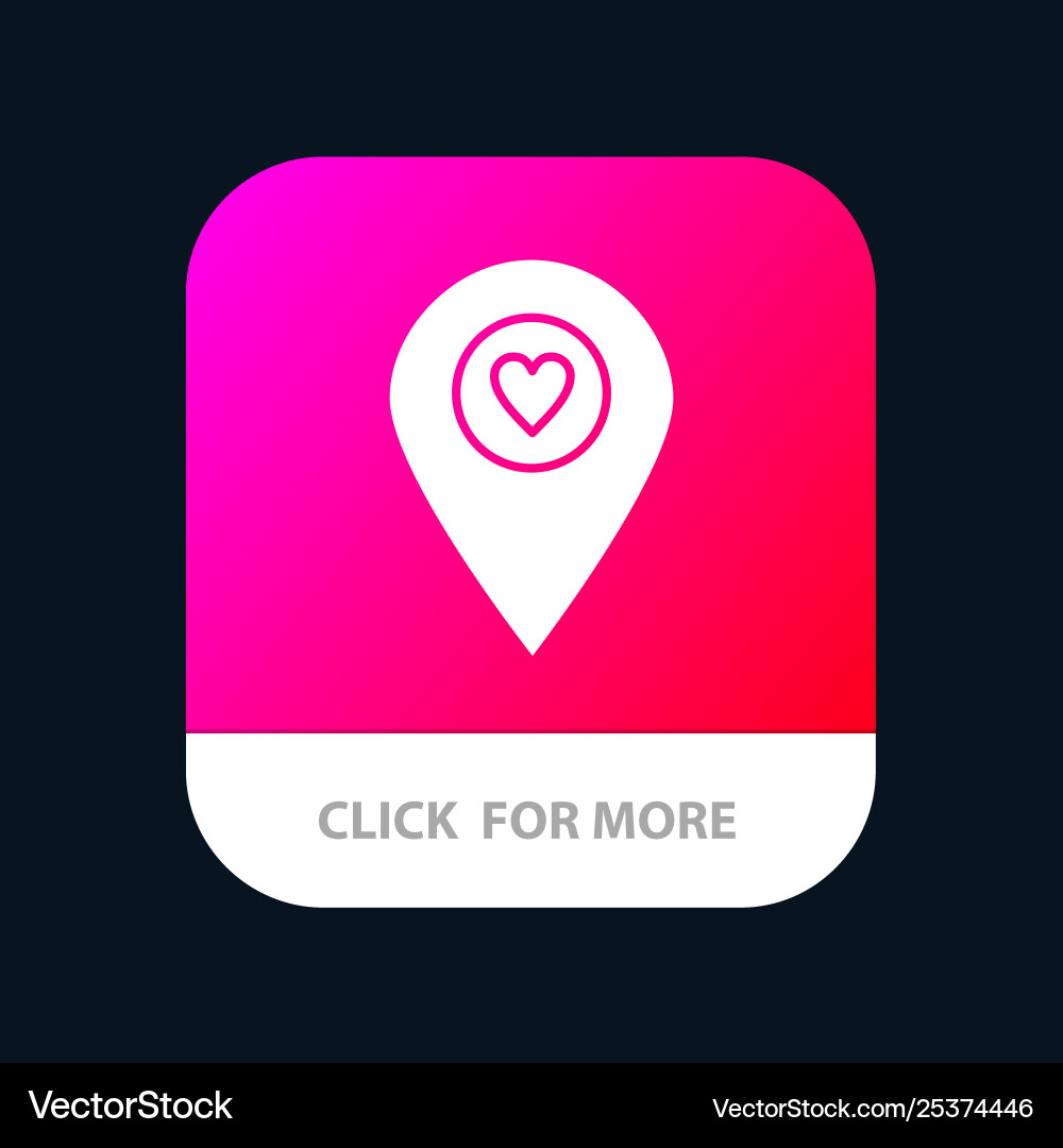 Herz-Ort-Karte Zeiger mobile App-Taste Herz-Ort-Karte Zeiger mobile App-Taste vektorbild
