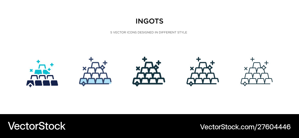 Ingots icon in different style two colored vector image