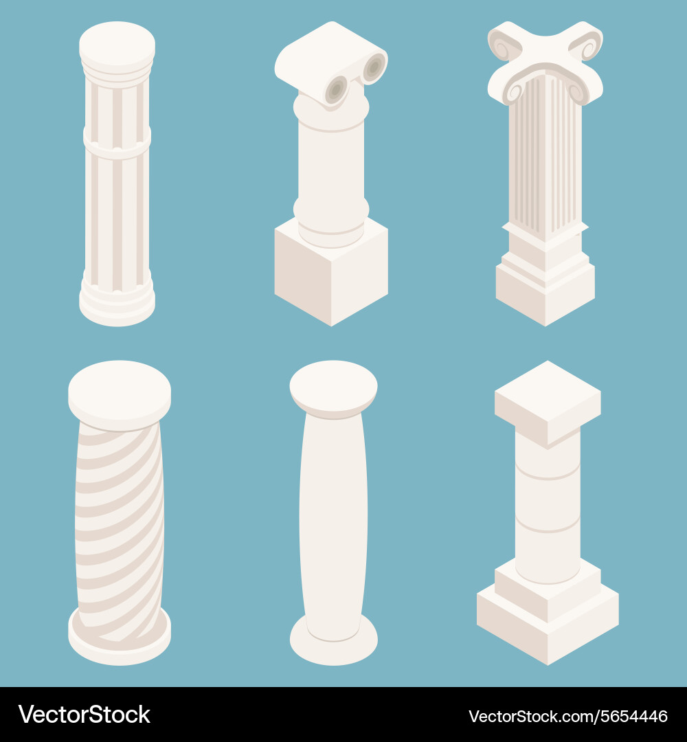 Isometric Columns Set vector image