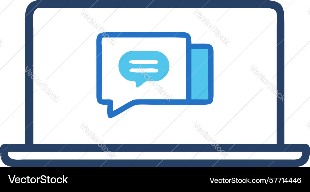 Laptop displaying chat message icon design Vector Image