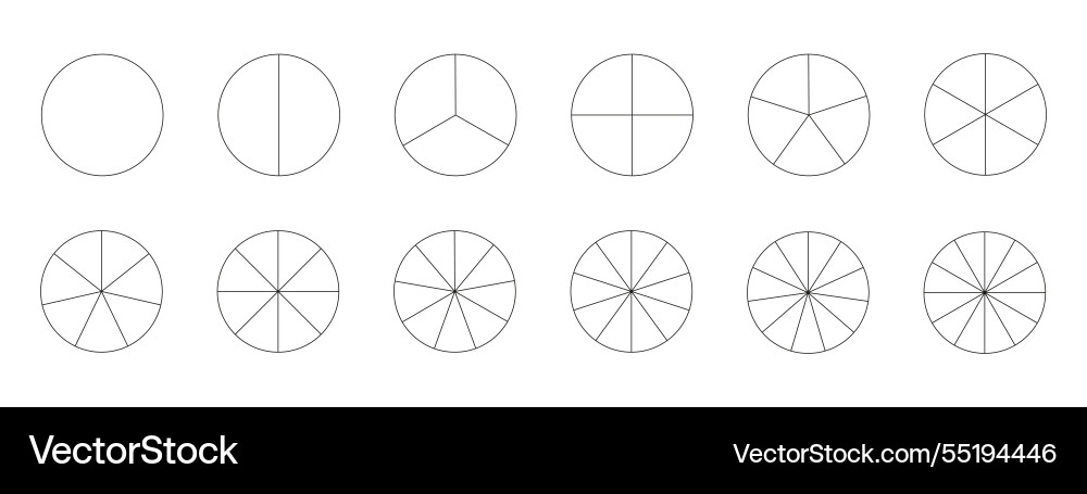 Many number of sectors divide the circle vector image