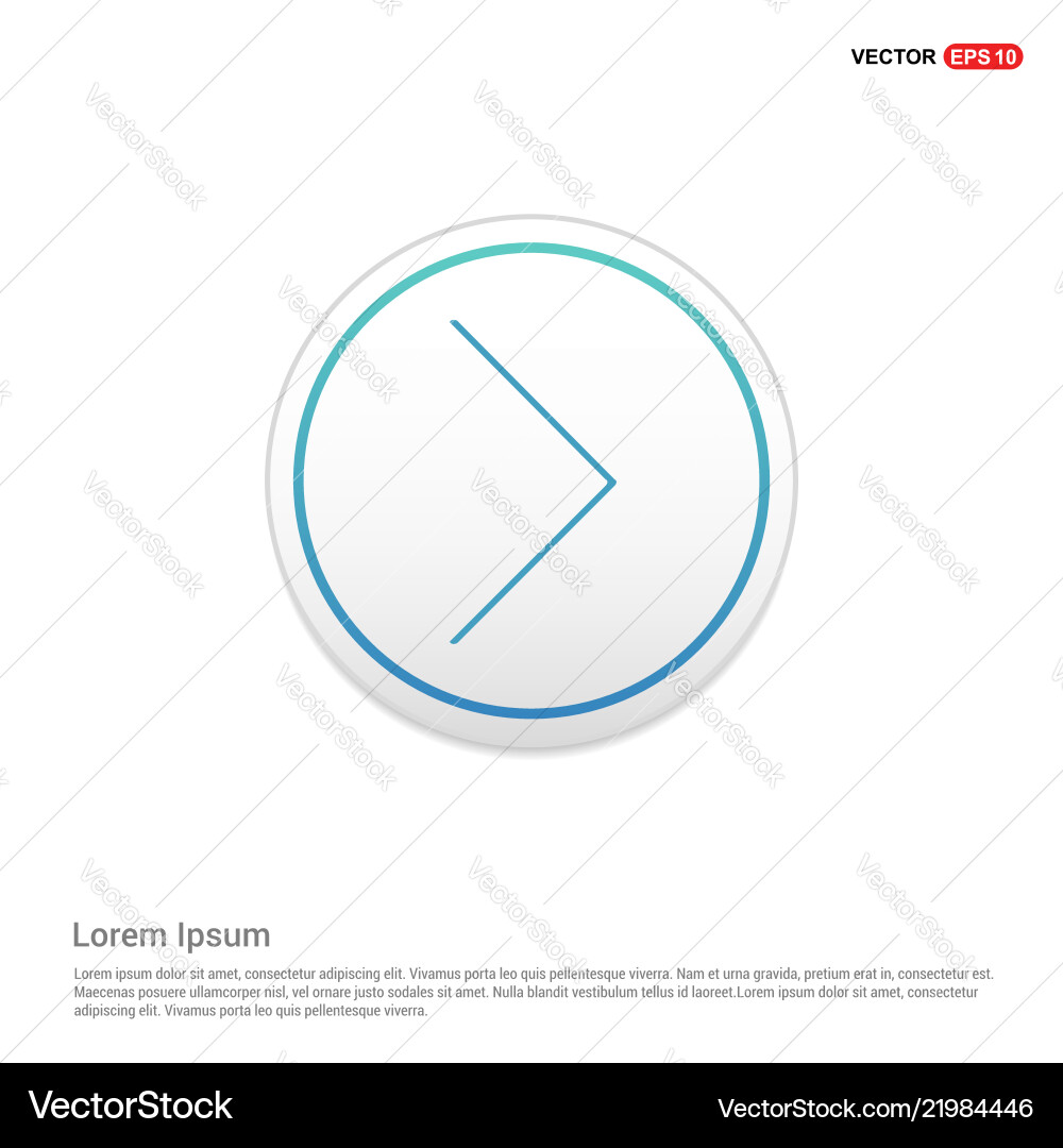Next arrow icon - white circle button Vector Image