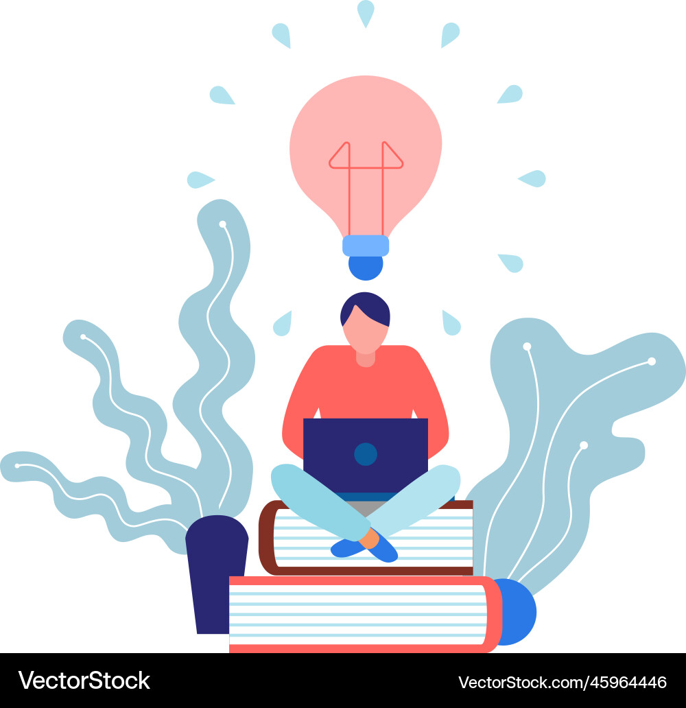 Online idea tutorial composition Online idea tutorial composition vector image