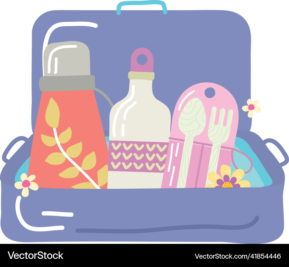Reusable elements in suitcase Vector Image