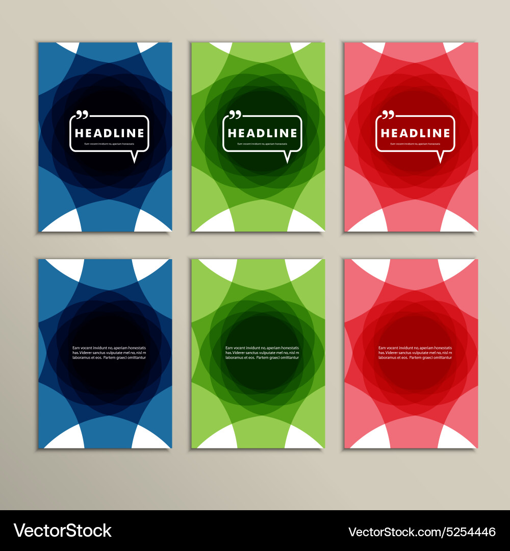 Set abstract design of different colors Vector Image