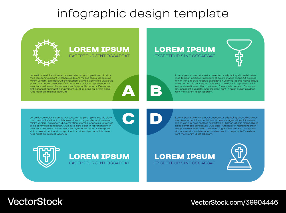 Set line flag with christian cross crown Set line flag with christian cross crown vector image