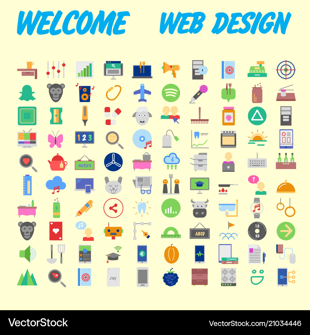 Set line icons in flat design with elements vector image