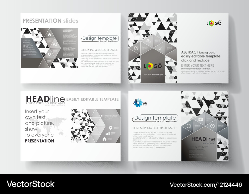 Set of business templates for presentation slides Vector Image