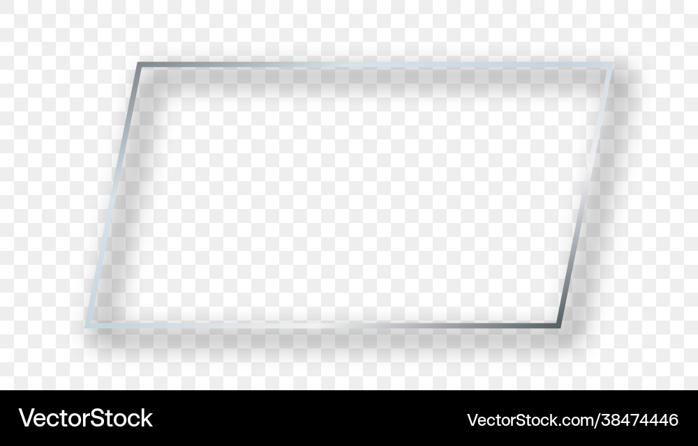 Silver glowing rectangular shape frame with shadow Silver glowing rectangular shape frame with shadow vector image