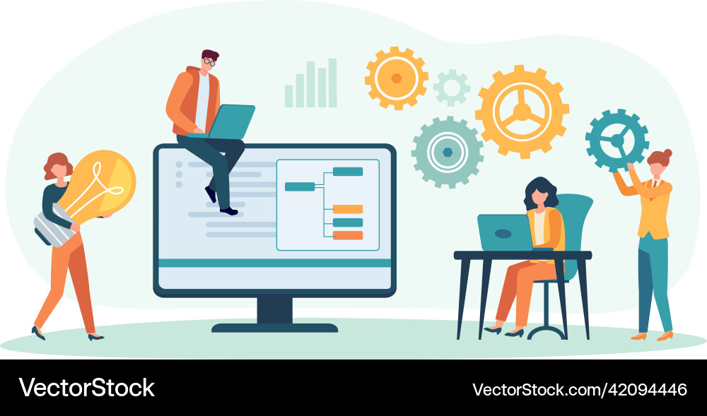Teamwork & Collaboration in Office Royalty Free Vector